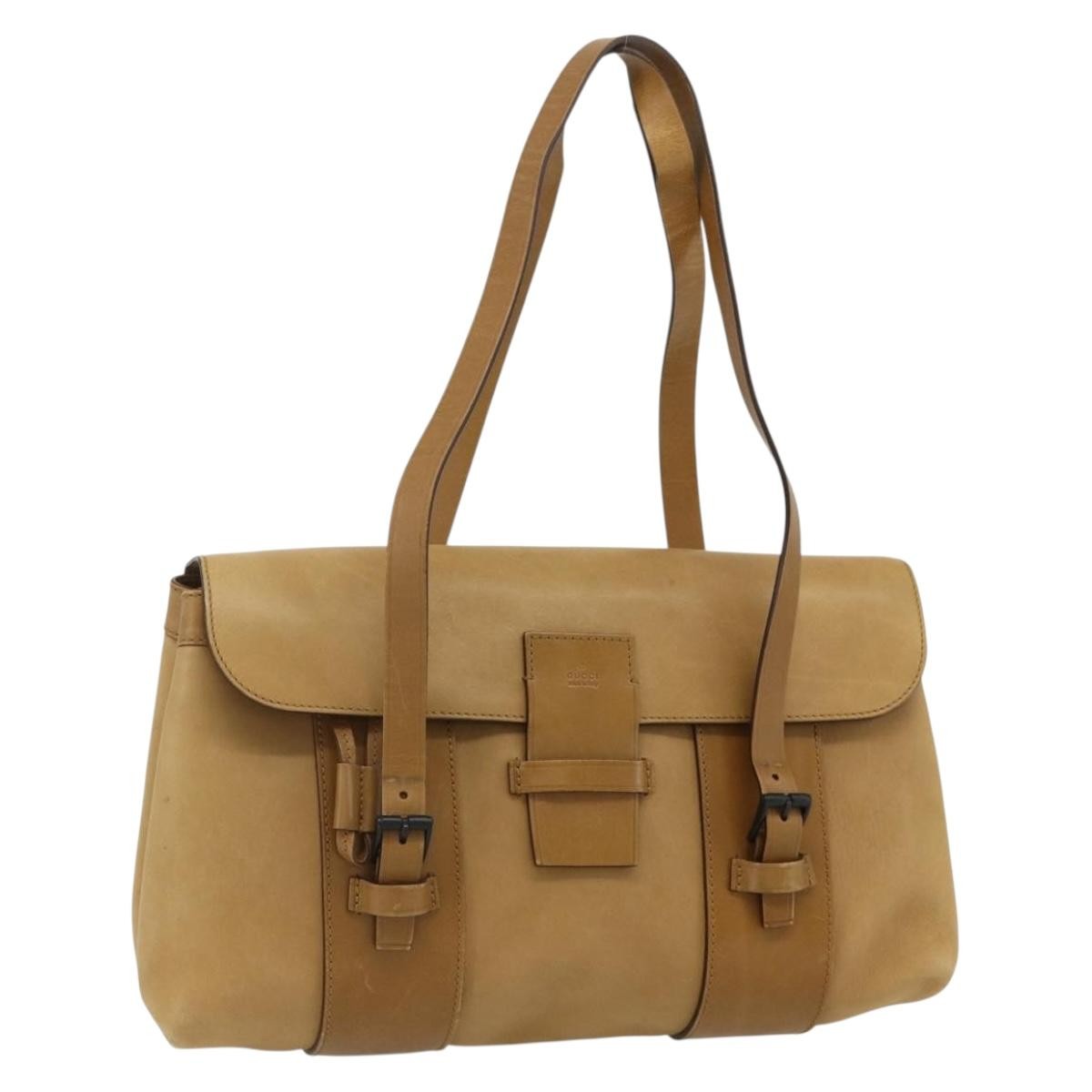 Gucci GUCCI Hand Bag Leather Beige 101287 Authentic 177601