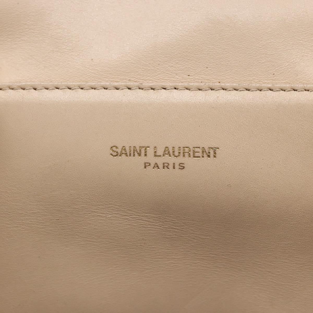 Saint Laurent SAINT LAURENT Mini Boston Bag Leather 2way Beige Gold Authentic bs30083