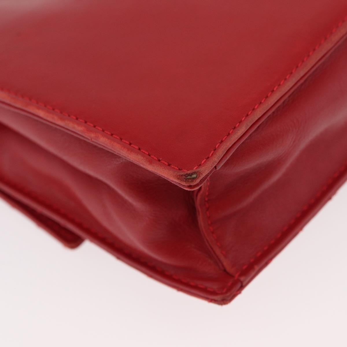 Celine CELINE Chain Shoulder Bag Leather 2way Red Gold Authentic BA13005