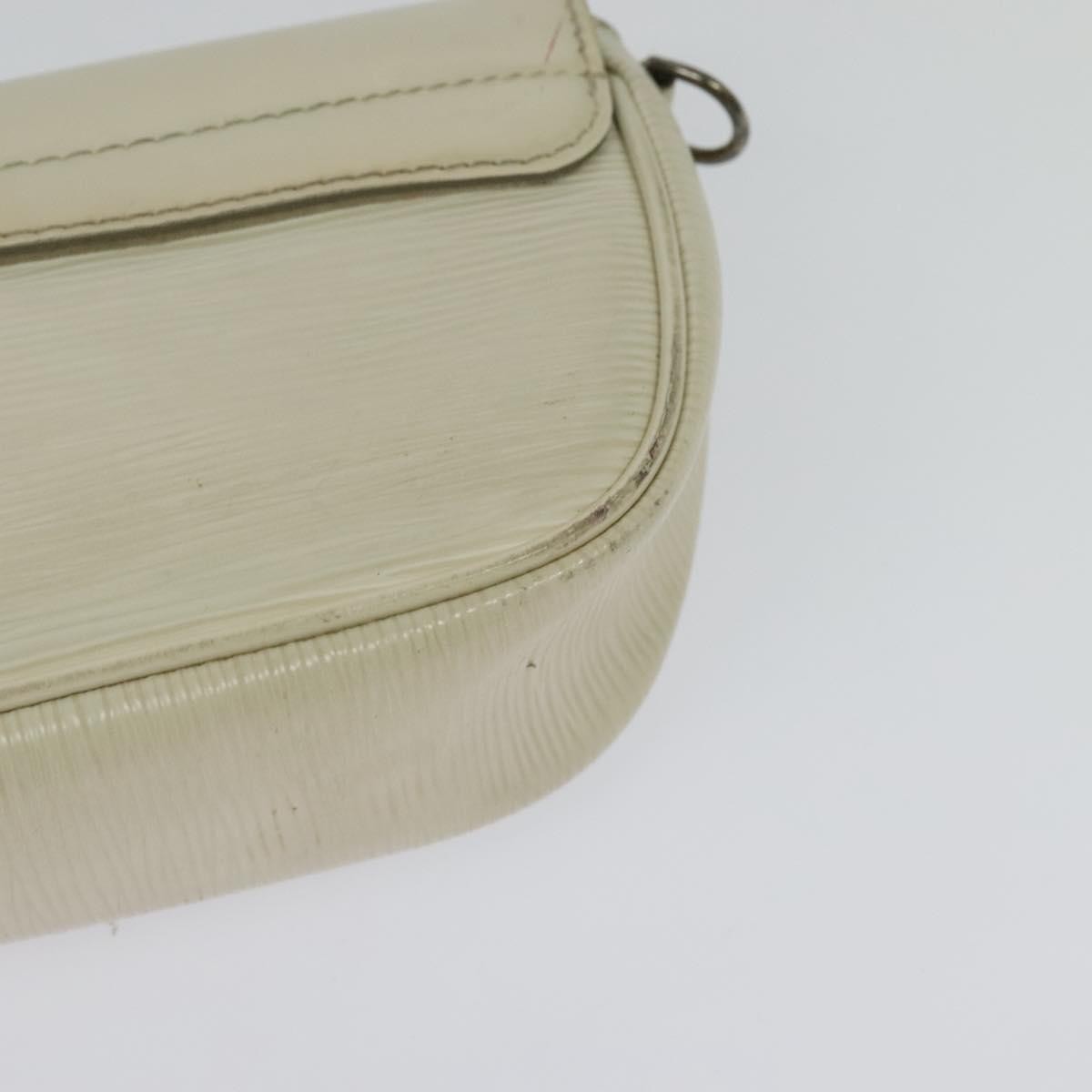 Louis Vuitton LOUIS VUITTON Epi Pochette Montaigne Bag White Yvoire M5929J LV Authentic ep9537