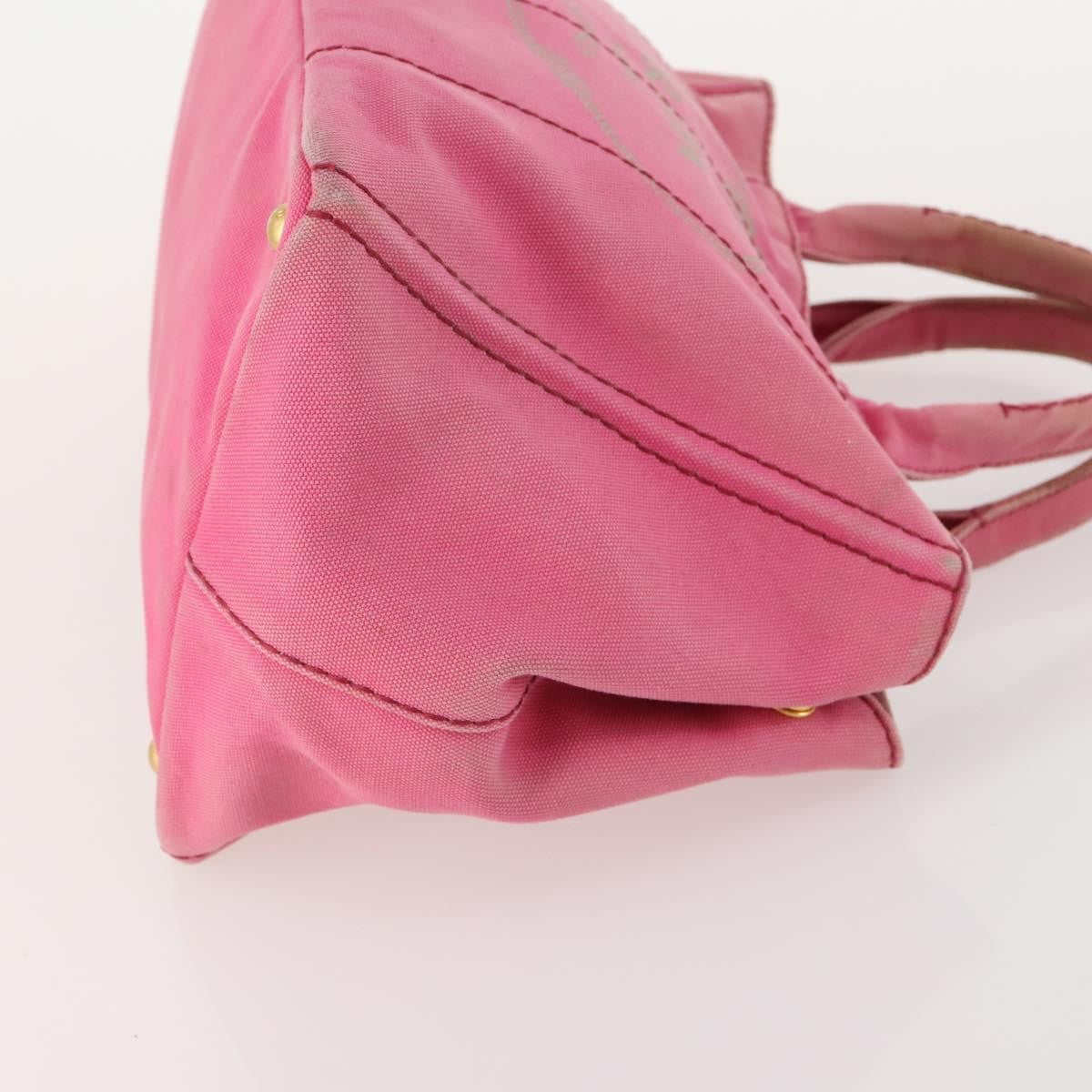 Prada PRADA Canapa Hand Bag Canvas 2 Set Pink Beige Authentic 174968