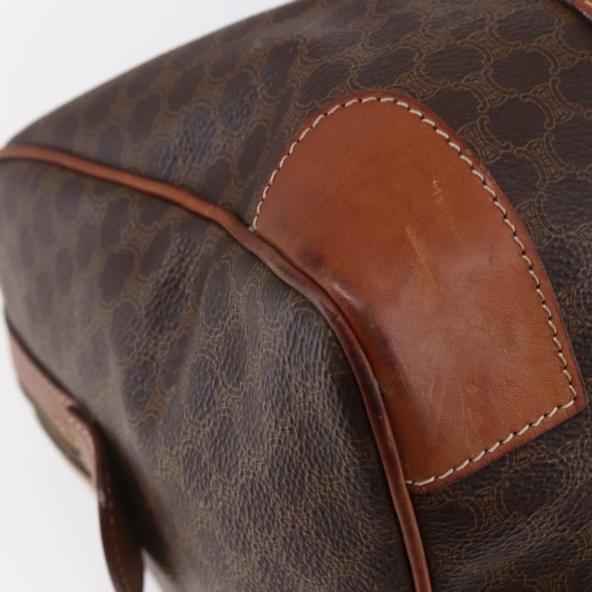 Celine CELINE Macadam Canvas Mini Boston Bag PVC Leather Brown Authentic ki6058
