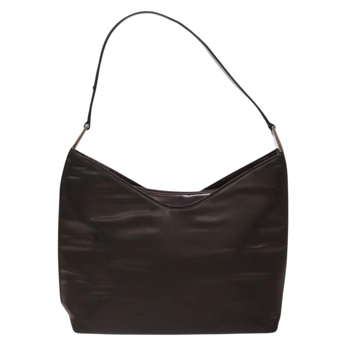 Gucci GUCCI Shoulder Bag Nylon Brown Silver 001 3017 Authentic 135184