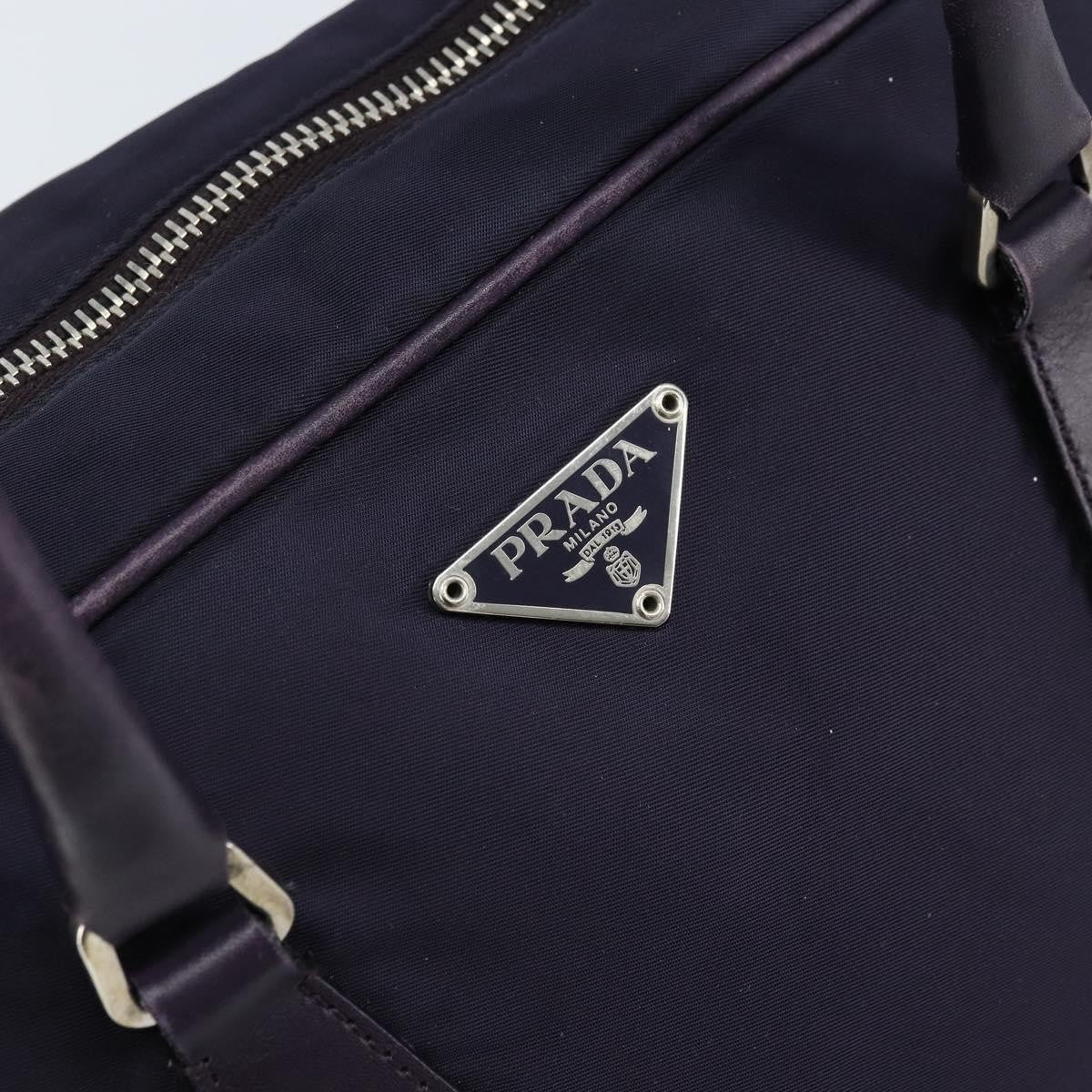 Prada PRADA Boston Bag Nylon Purple Silver Authentic ep13475