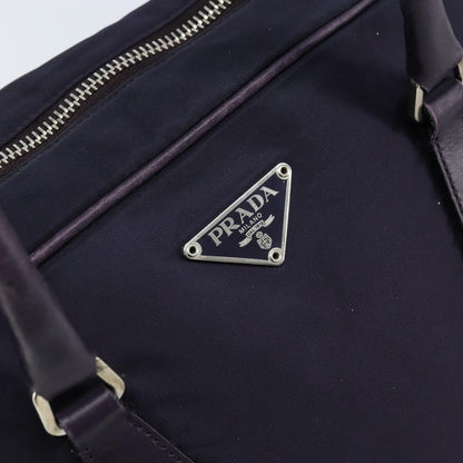 Prada PRADA Boston Bag Nylon Purple Silver Authentic ep13475