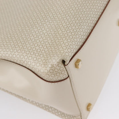 Salvatore Ferragamo Salvatore Ferragamo Gancini Hand Bag Leather 2way Ivory Gold Authentic 172181