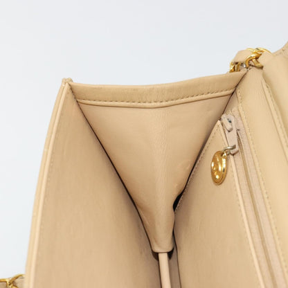Chanel CHANEL Chain Shoulder Bag Lamb Skin Beige Gold CC Authentic mr2475V