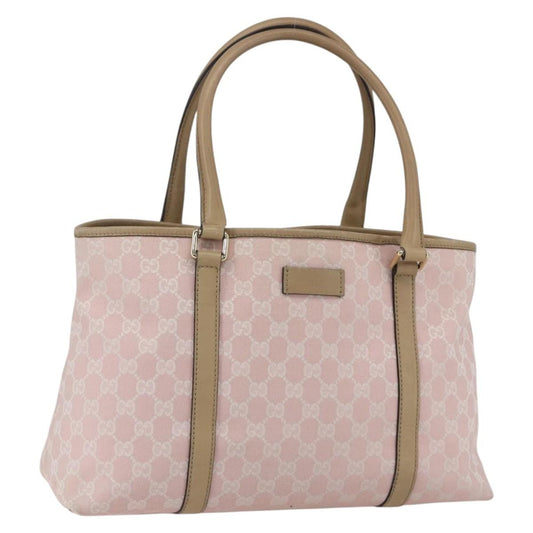Gucci GUCCI GG Canvas Tote Bag Pink Gold Authentic 158451