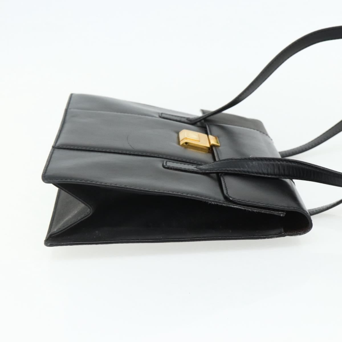 Gucci GUCCI Tote Bag Leather Black Gold Authentic 176030