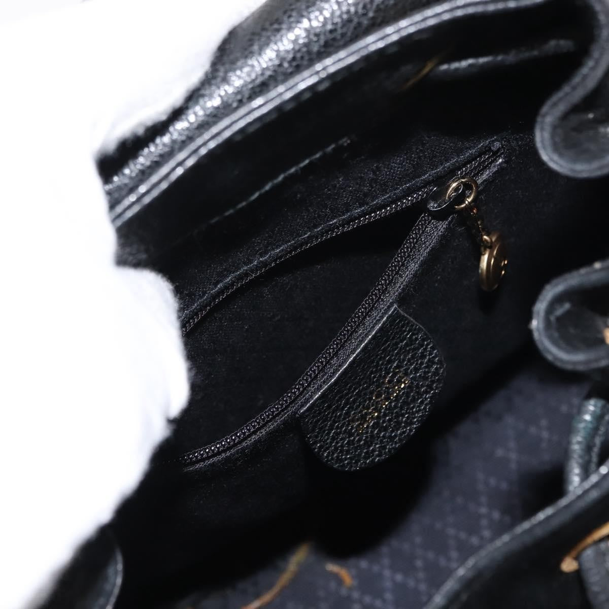 Gucci GUCCI Bamboo Backpack Suede Black Gold 003 58 0030 Authentic ep11366 Bag