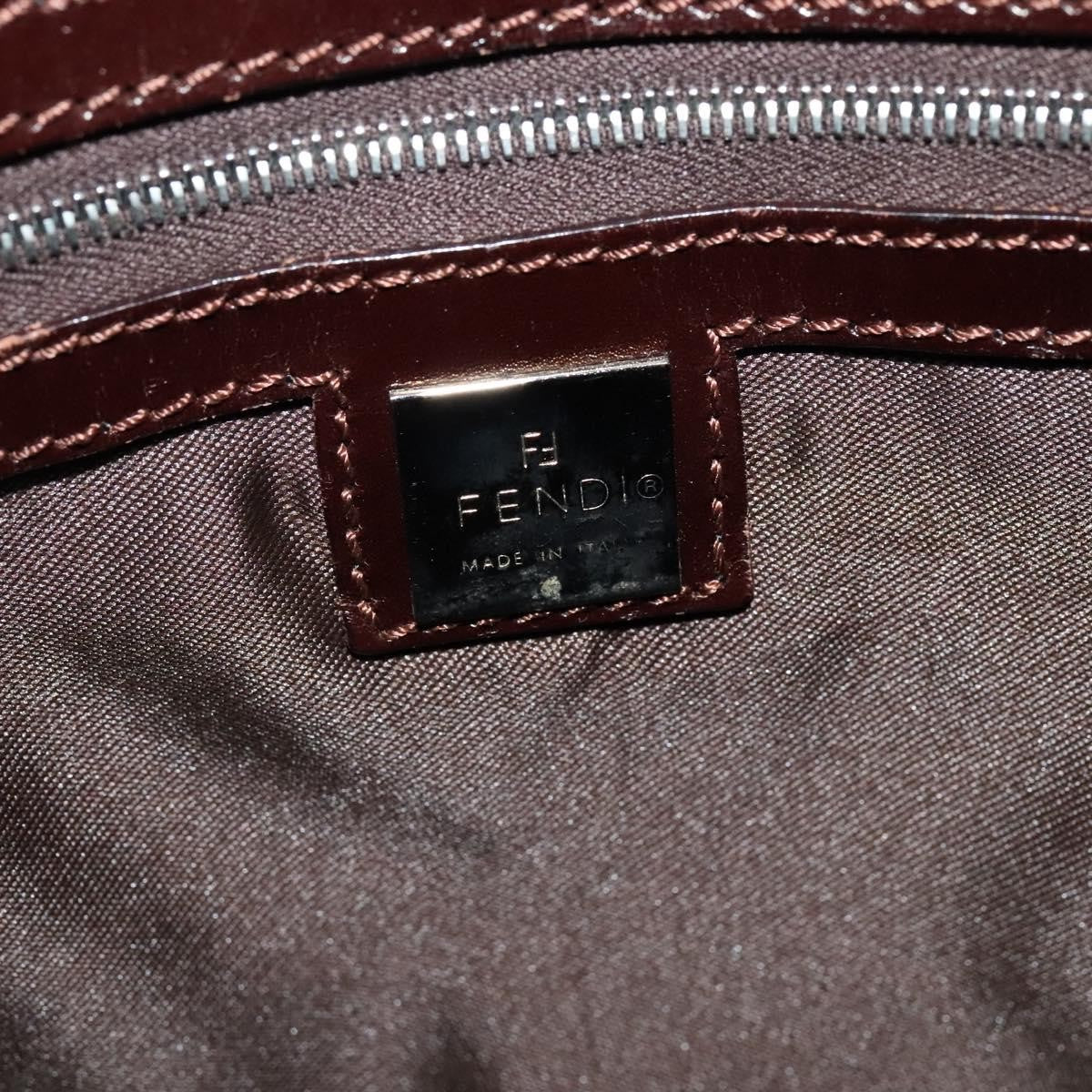 Fendi FENDI Zucca Canvas Hand Bag Black Brown Authentic ar13658
