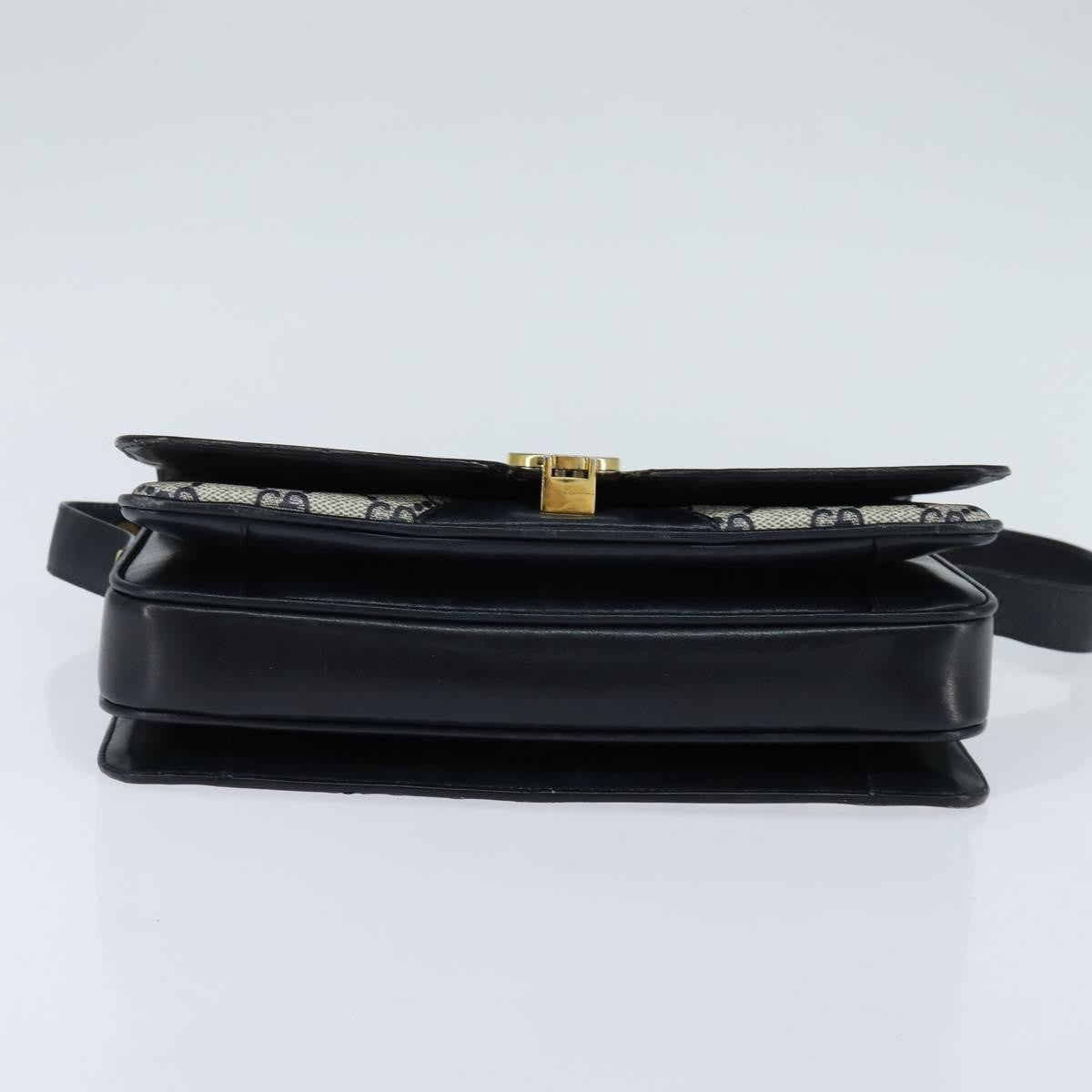 Gucci GUCCI GG Supreme Shoulder Bag PVC Navy Gold Authentic 147854