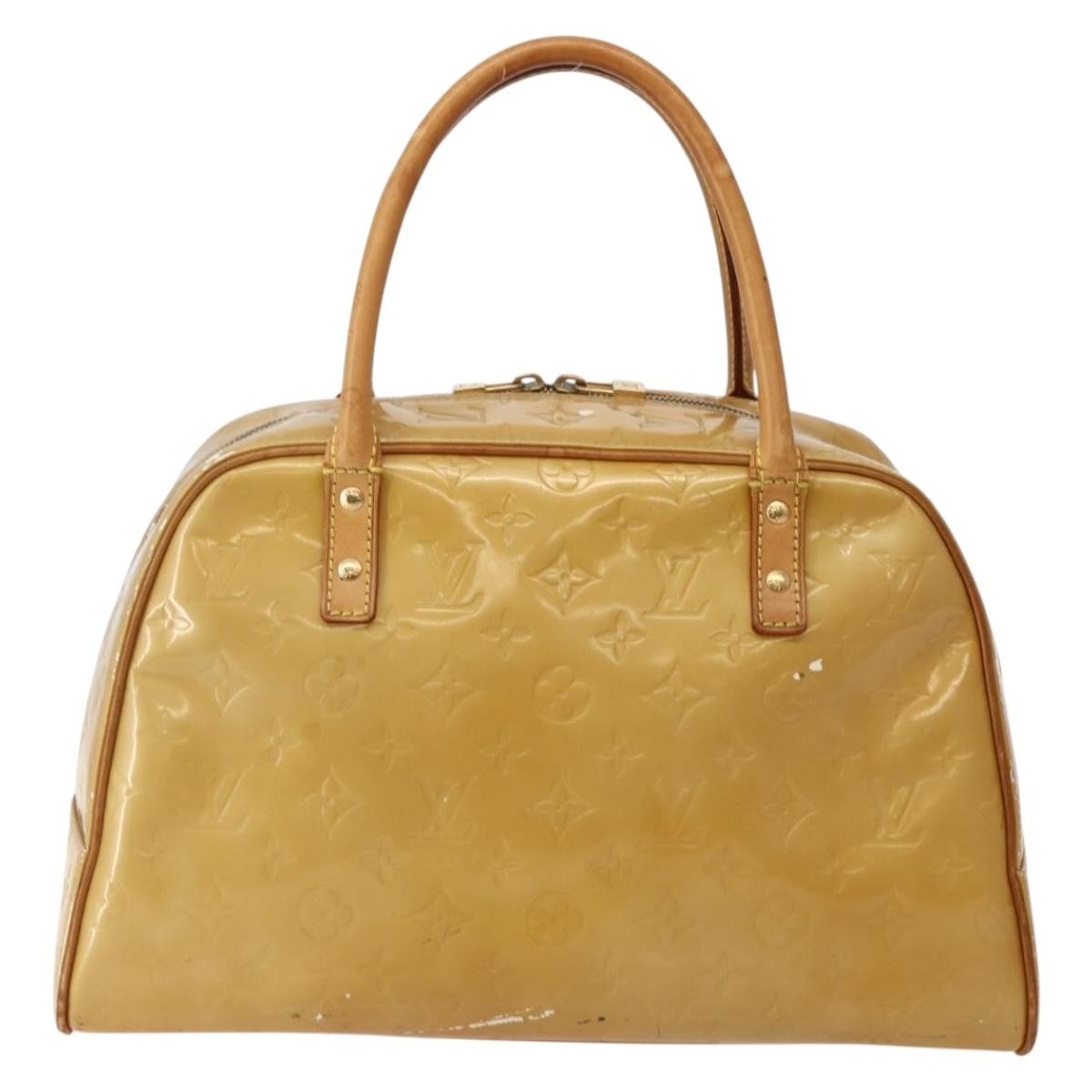 Louis Vuitton LOUIS VUITTON Monogram Vernis Tompkins Square Hand Bag Beige M91149 Authentic hk3021