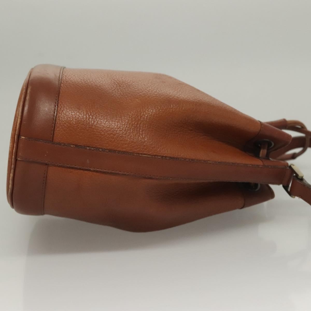 Burberrys Burberrys Shoulder Bag Leather Brown Gold Authentic ep9966