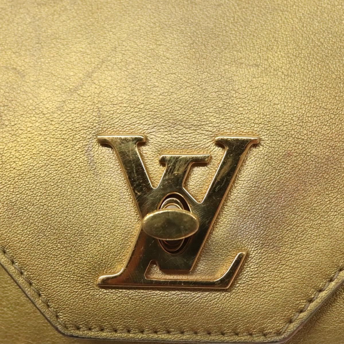Louis Vuitton LOUIS VUITTON Love Note Shoulder Bag Leather Gold M53069 LV Authentic BA4535
