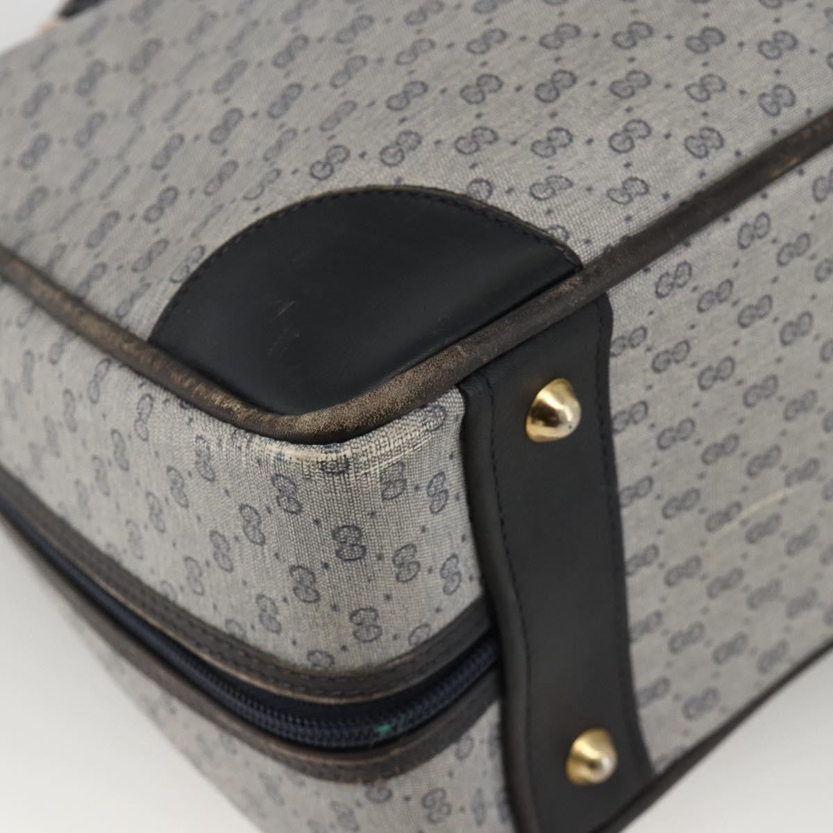 Gucci GUCCI Micro GG Supreme Hand Bag PVC Navy Gold 002 39 4330 Authentic fm5279