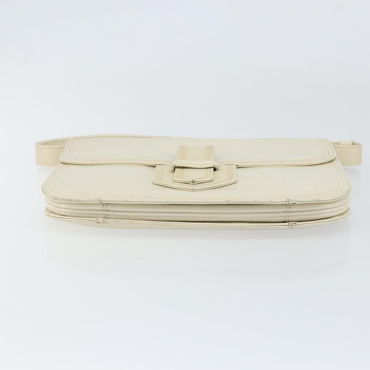 Saint Laurent SAINT LAURENT Shoulder Bag Leather White Authentic ka743