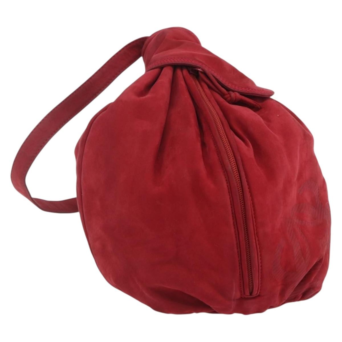 Loewe LOEWE Shoulder Bag Suede Red Authentic 155213