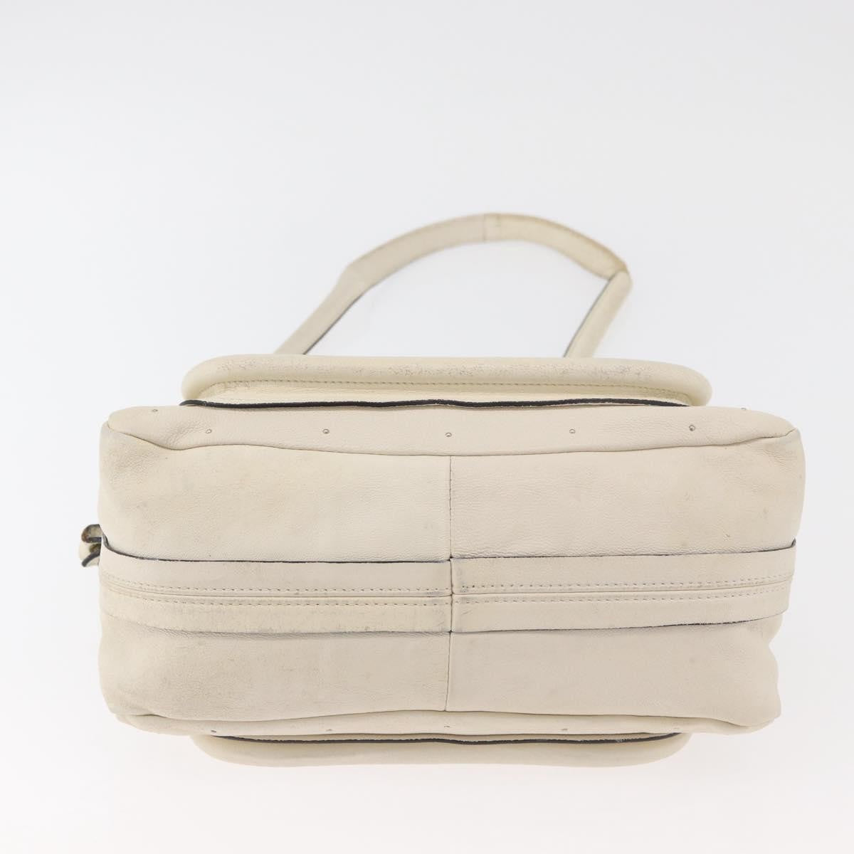 Chloé Chloé Chloe Paraty Hand Bag Leather 2way White Gold Authentic 177045