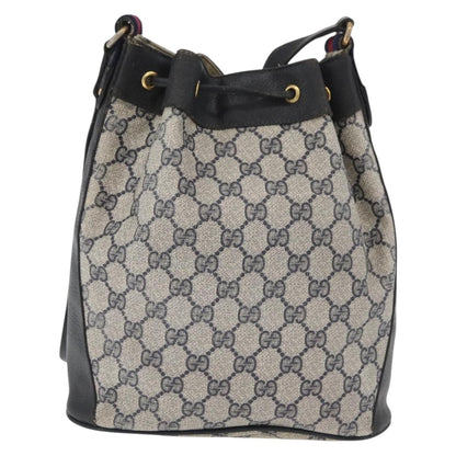 Gucci GUCCI GG Supreme Sherry Line Bag PVC Navy Gold Red 41 02 034 Authentic 179646