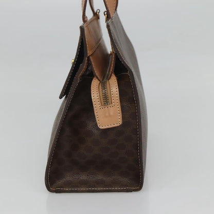 Celine CELINE Macadam Canvas Hand Bag PVC Leather 2way Brown Gold Authentic 123320