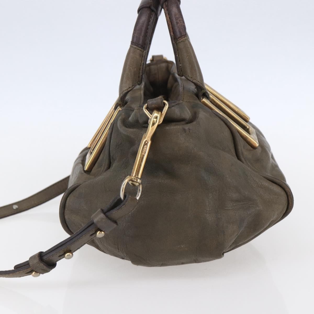 Chloé Chloé Chloe Etel Hand Bag Leather 2way Beige Gold Authentic bs30955