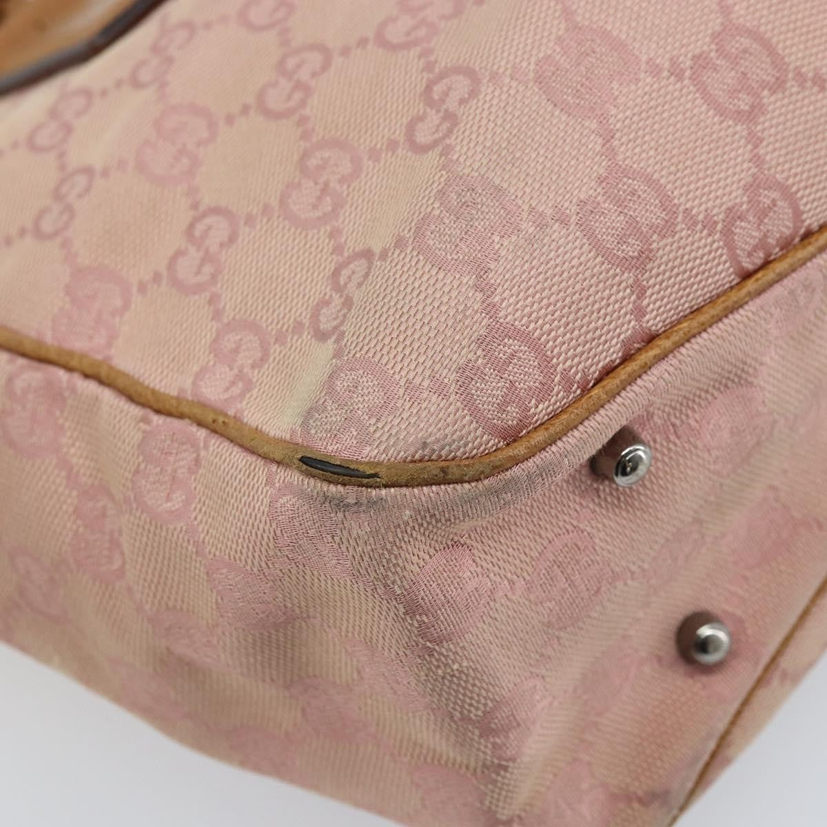 Gucci GUCCI GG Canvas Tote Bag Pink Silver 113019 Authentic AMZ077