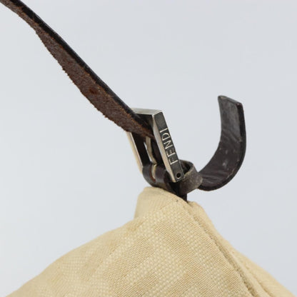 Fendi FENDI Zucca Canvas Mamma Baguette Shoulder Bag Beige Silver Authentic 162335