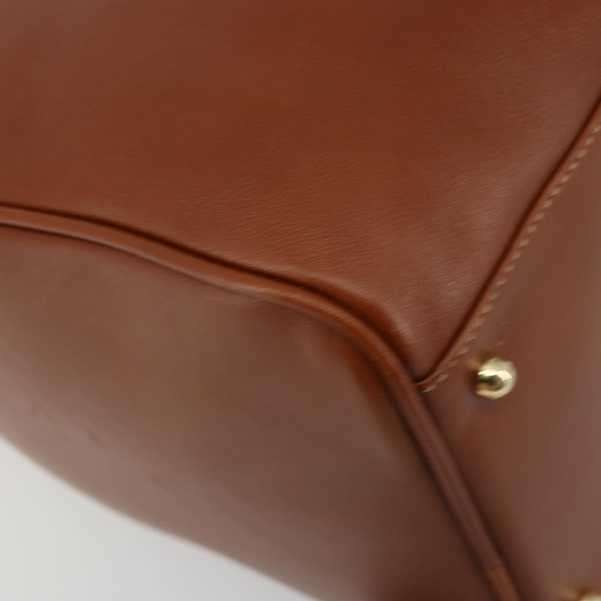 Gucci GUCCI Bamboo Hand Bag Leather 2way Brown Gold 000 122 0293 Authentic 181101