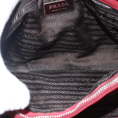 Prada PRADA Hand Bag Nylon Red Silver Authentic 170383