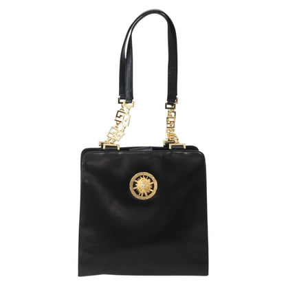 Gianni Versace Gianni Versace Chain Tote Bag Leather Black Gold Authentic bs29493