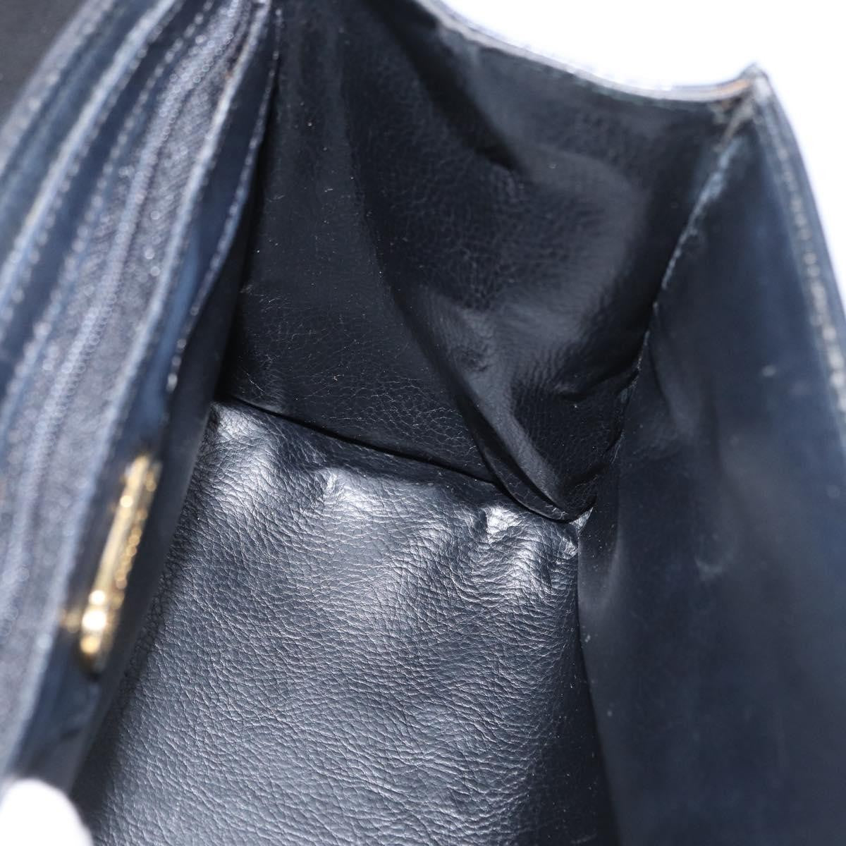 Fendi FENDI Hand Bag Leather Black Gold Authentic 169891