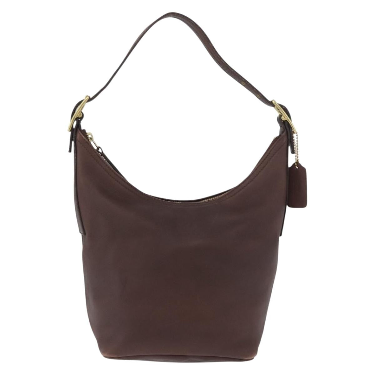 Coach Coach Shoulder Bag Leather Brown Gold Authentic 172666