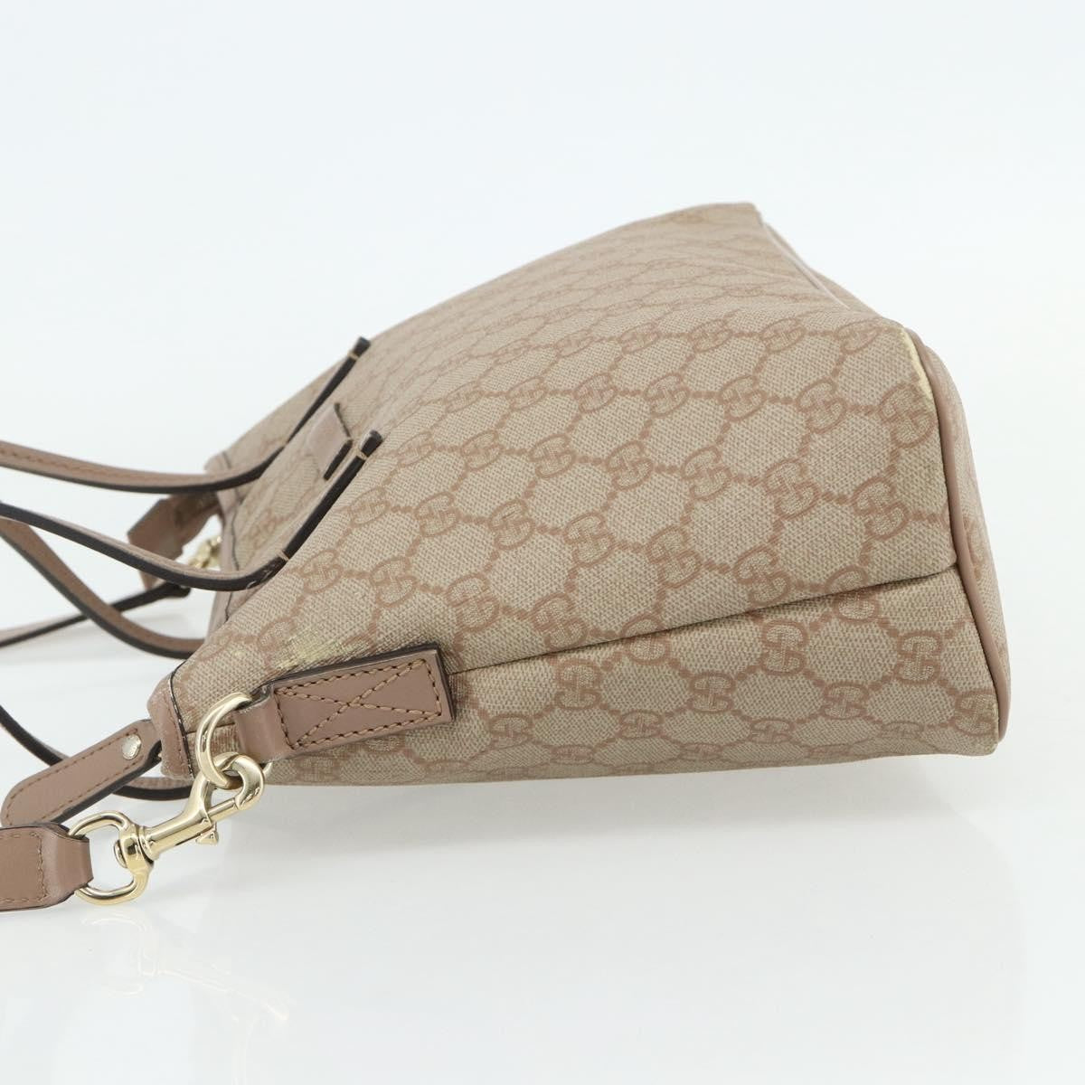 Gucci GUCCI GG Supreme Tote Bag PVC 2way Beige Gold 353440 Authentic 178185