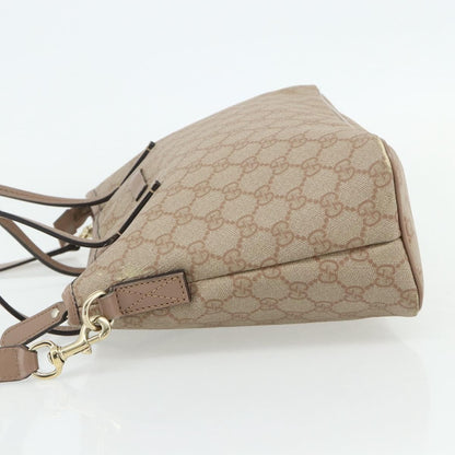 Gucci GUCCI GG Supreme Tote Bag PVC 2way Beige Gold 353440 Authentic 178185