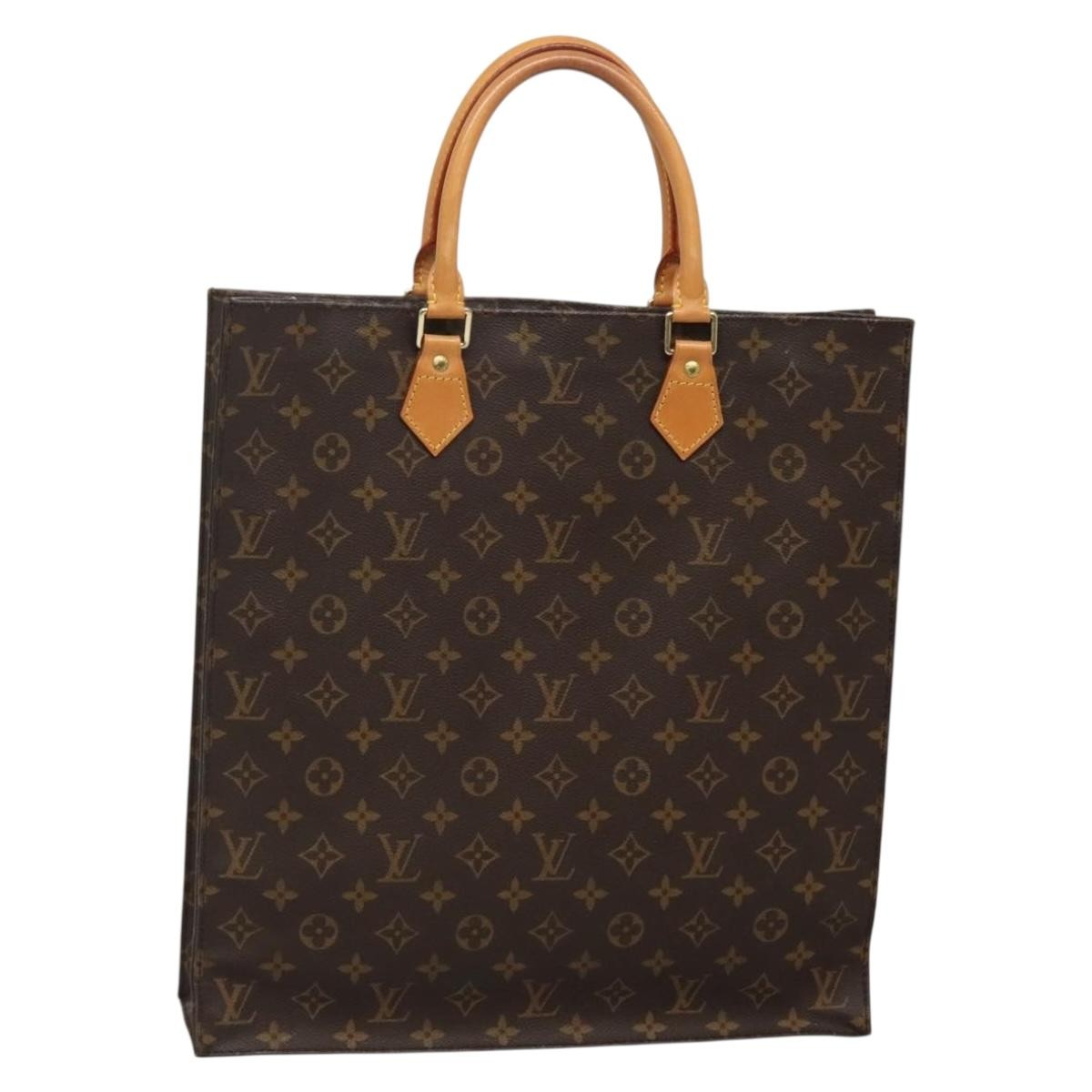 Louis Vuitton LOUIS VUITTON Monogram Sac Plat Hand Bag M51140 LV Authentic 132837