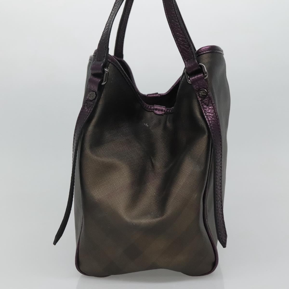 Burberry BURBERRY Nova Check Tote Bag PVC Brown Authentic ti2634