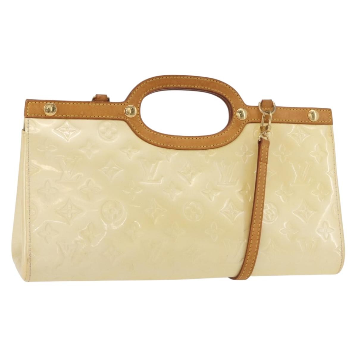 Louis Vuitton LOUIS VUITTON Monogram Vernis Roxbury Drive Hand Bag Perle M91374 LV Authentic 156779