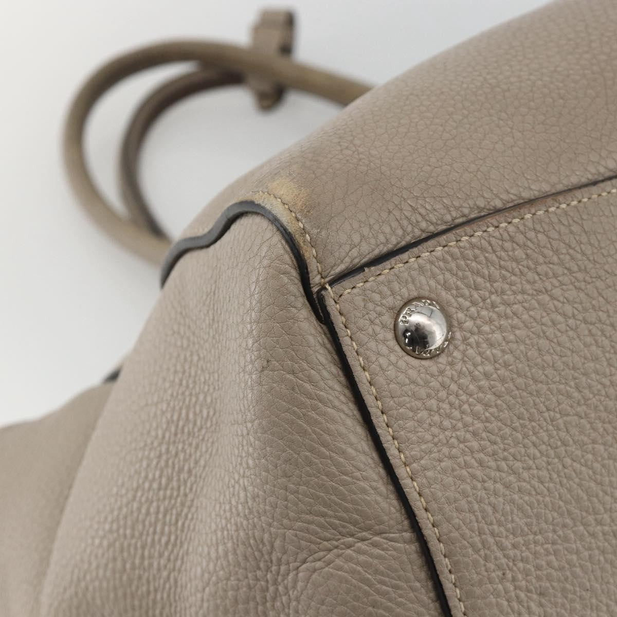 Prada PRADA Tote Bag Leather Gray Silver Authentic ka3597
