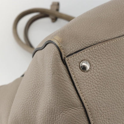 Prada PRADA Tote Bag Leather Gray Silver Authentic ka3597