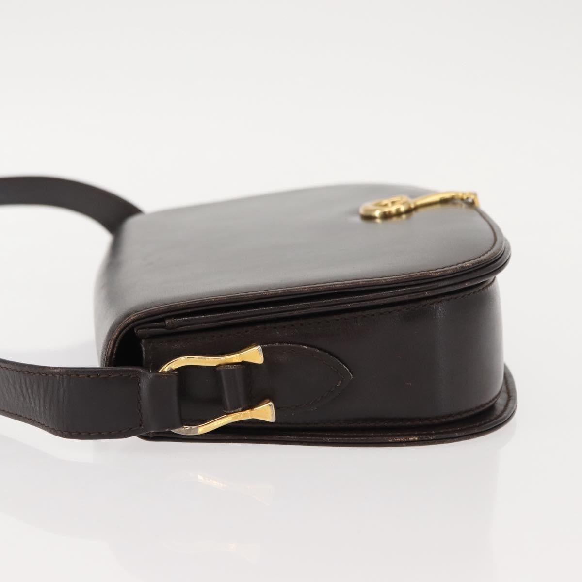 Gucci GUCCI Shoulder Bag Leather Brown gold Authentic fm4925