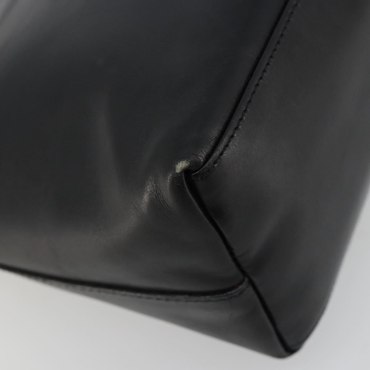Gucci GUCCI Bamboo Shoulder Bag Leather Black Gold 001 3008 Authentic 182382