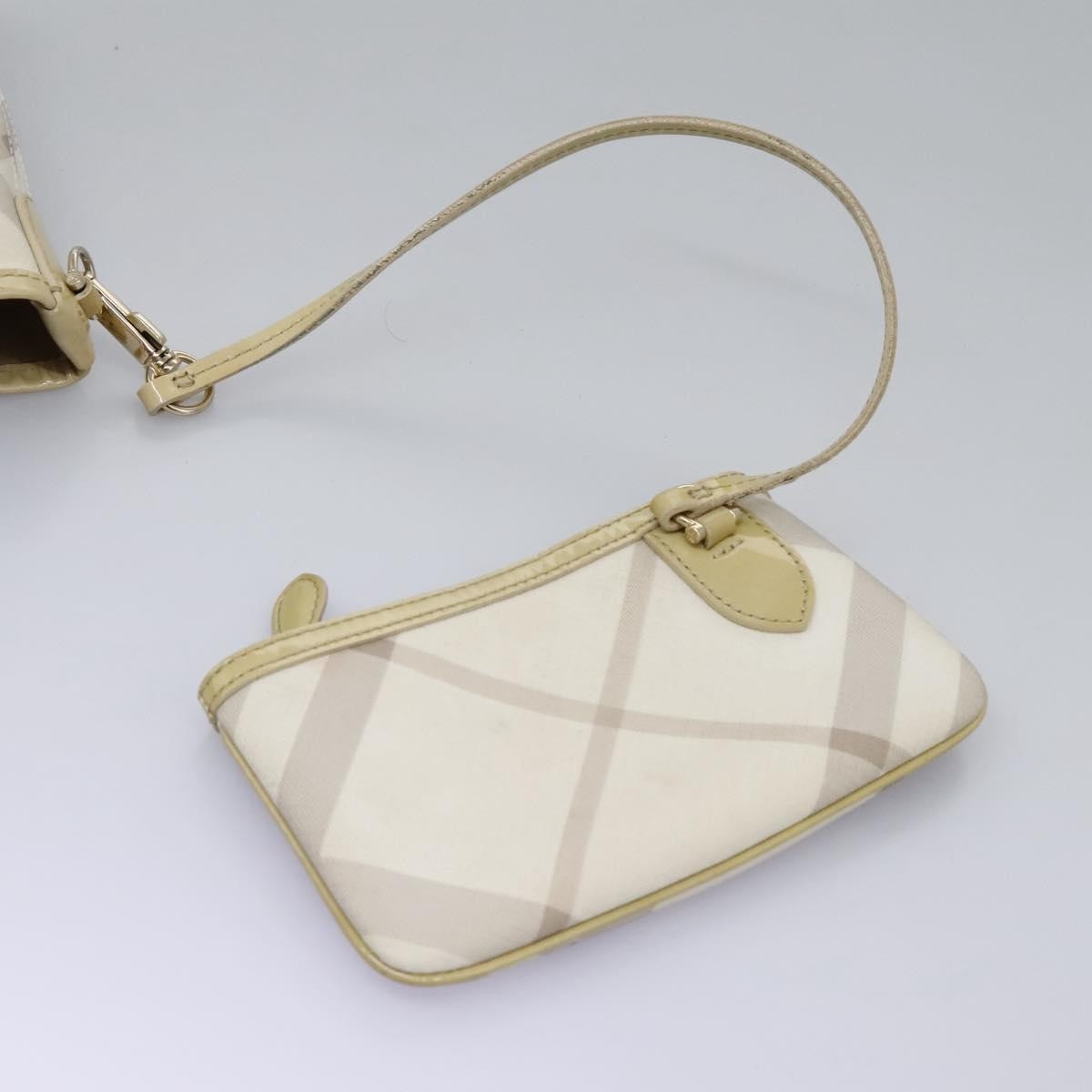 Burberry BURBERRY Nova Check Tote Bag PVC Beige Authentic ti2855