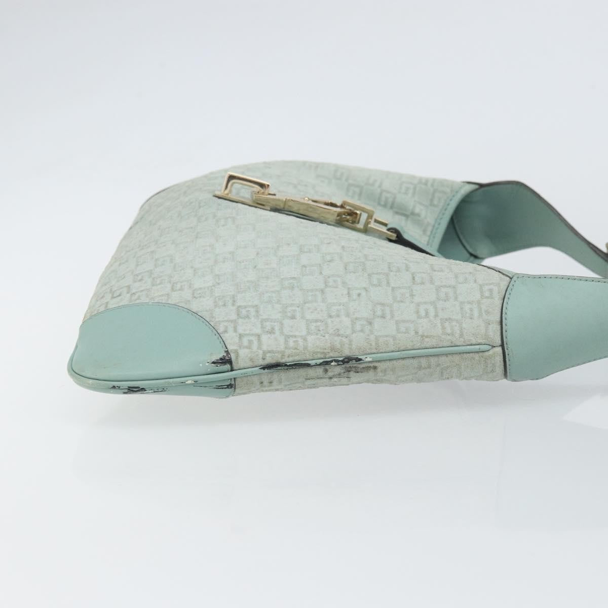 Gucci GUCCI Shoulder Bag Suede Light Blue Gold 001 4057 Authentic ep12851
