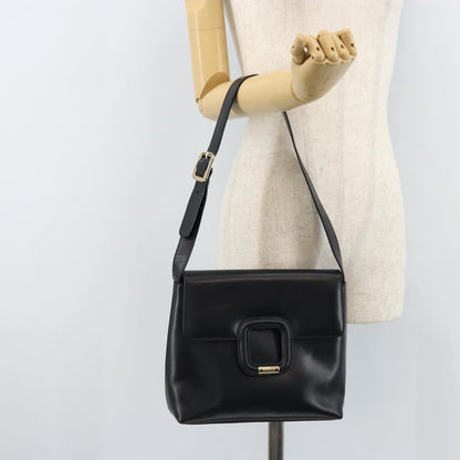 Gucci GUCCI Shoulder Bag Leather Black Gold 001 1998 1785 Authentic 173859