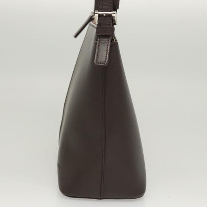 Burberry BURBERRY Shoulder Bag Leather Brown Silver Authentic BA2674