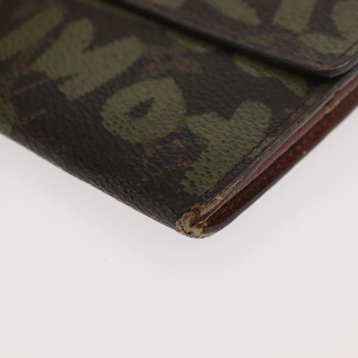 Louis Vuitton LOUIS VUITTON Graffiti Porte Monnaie Credit Wallet Khaki M92188 Authentic ARZ914 Bag