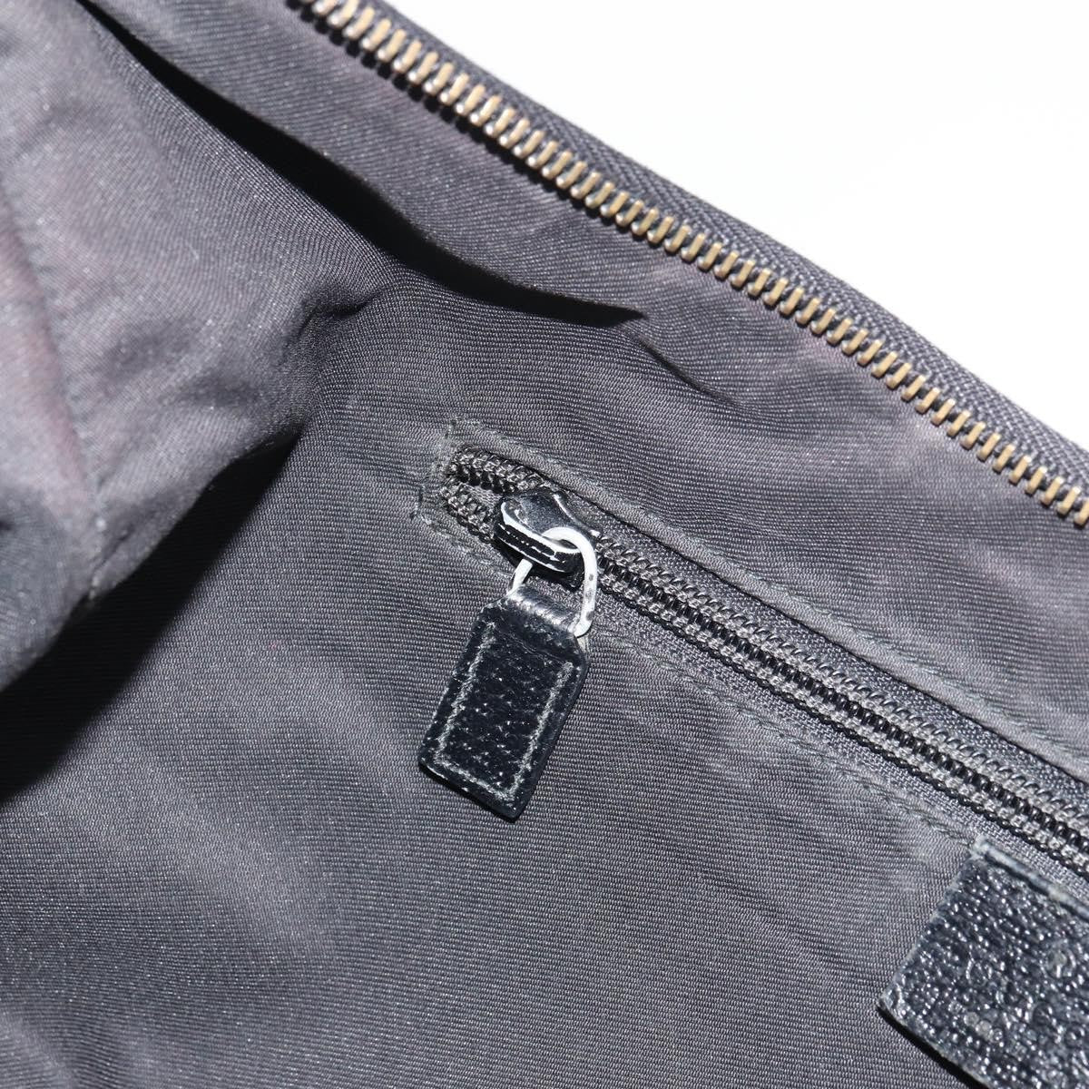 Gucci GUCCI GG Canvas Shoulder Bag Black Silver 181092 Authentic bs31680