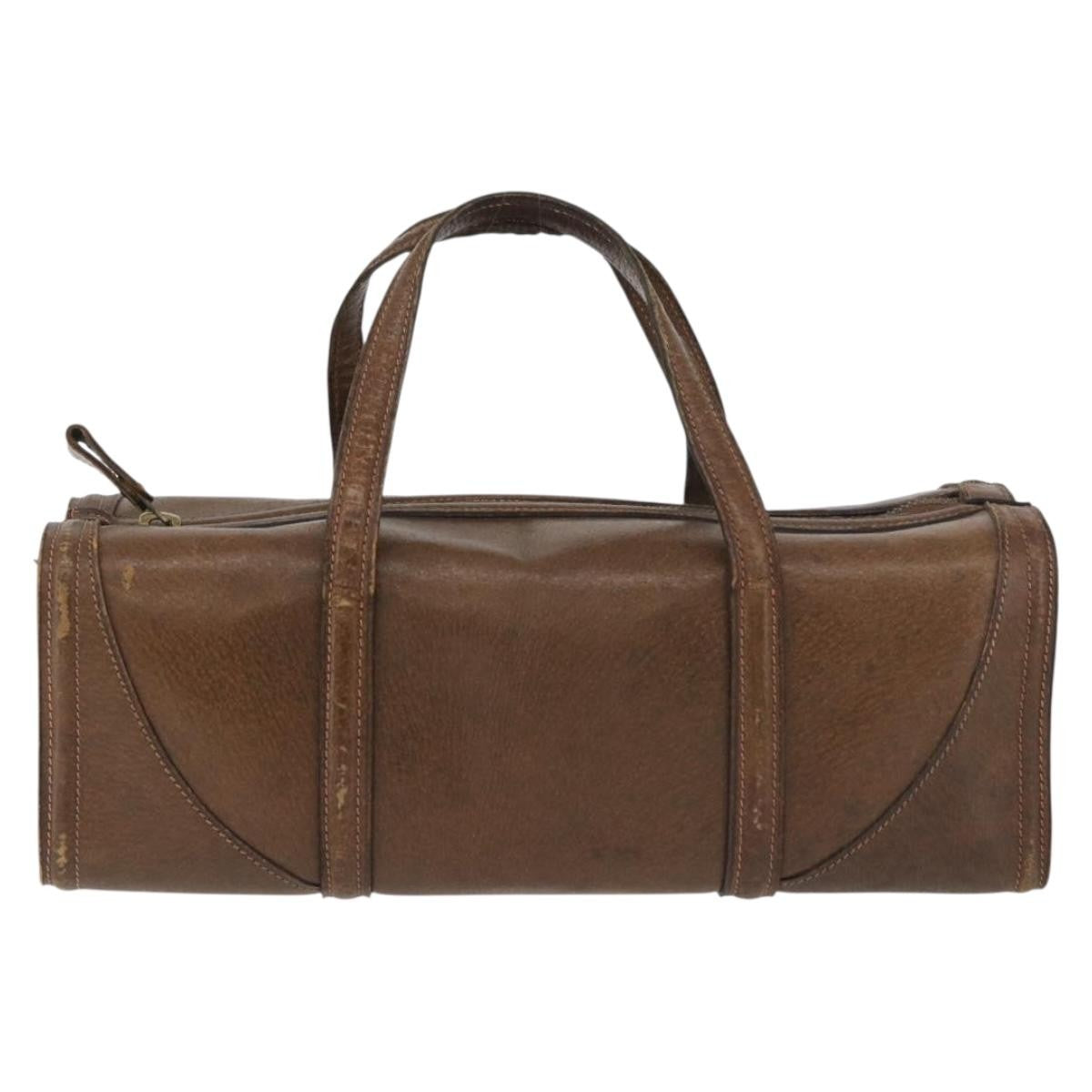 Gucci GUCCI Hand Bag Leather Brown Authentic 173031