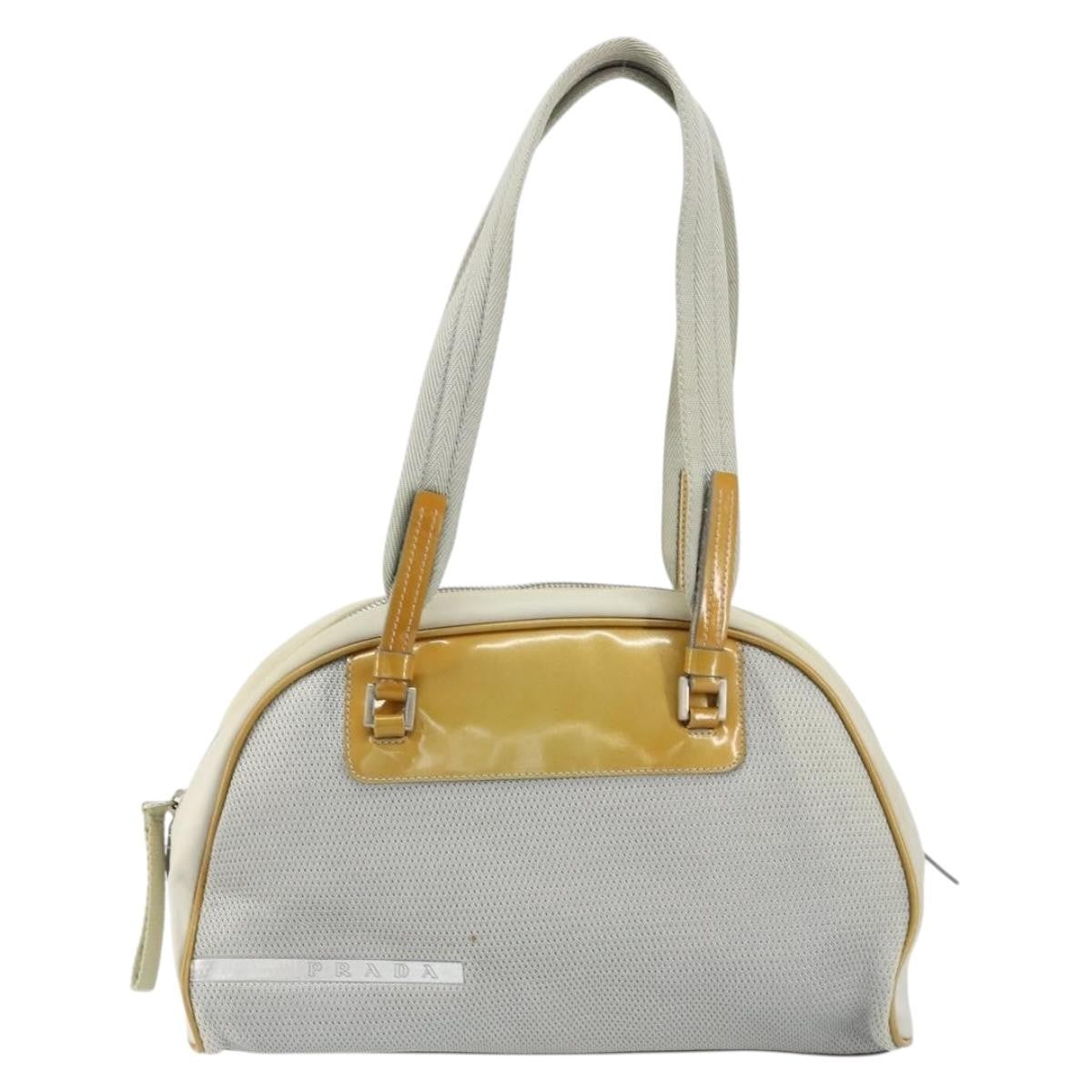 Prada PRADA Tote Bag Nylon Silver Authentic bs30636